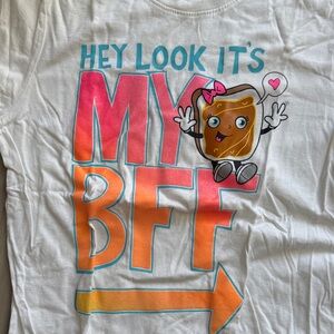 Justice White Tee with Pink and Orange Graphic